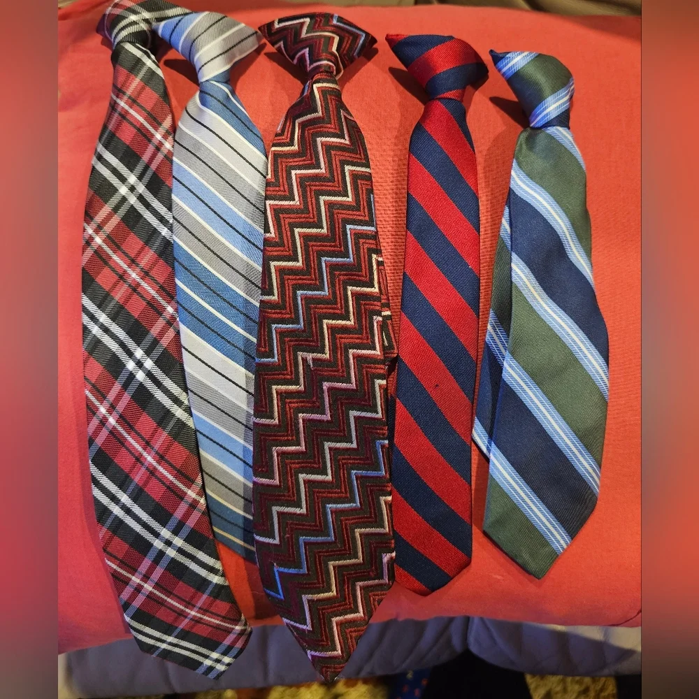 Stylish Kids Tie Set - Plaid, Chevron, and Striped Designs